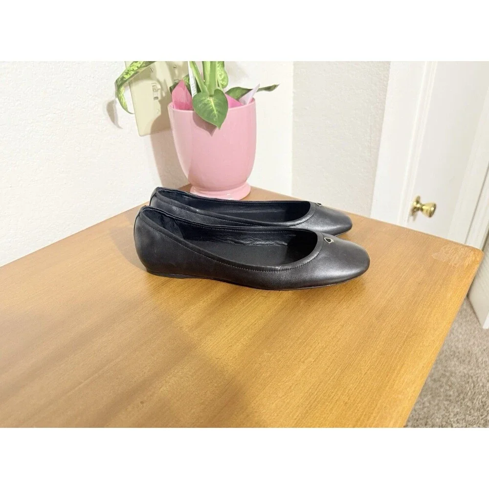Kate Spade New York Kora Black Leather Ballet Flats Womens Size 7  Slip On